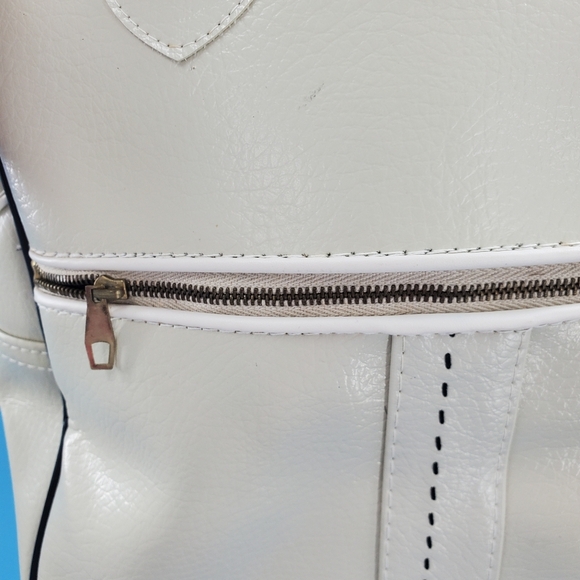 Vintage cream and black leather tote - Picture 13 of 16